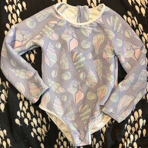 Shell Printed Purple and Pink One Piece Swimwear New without Tags